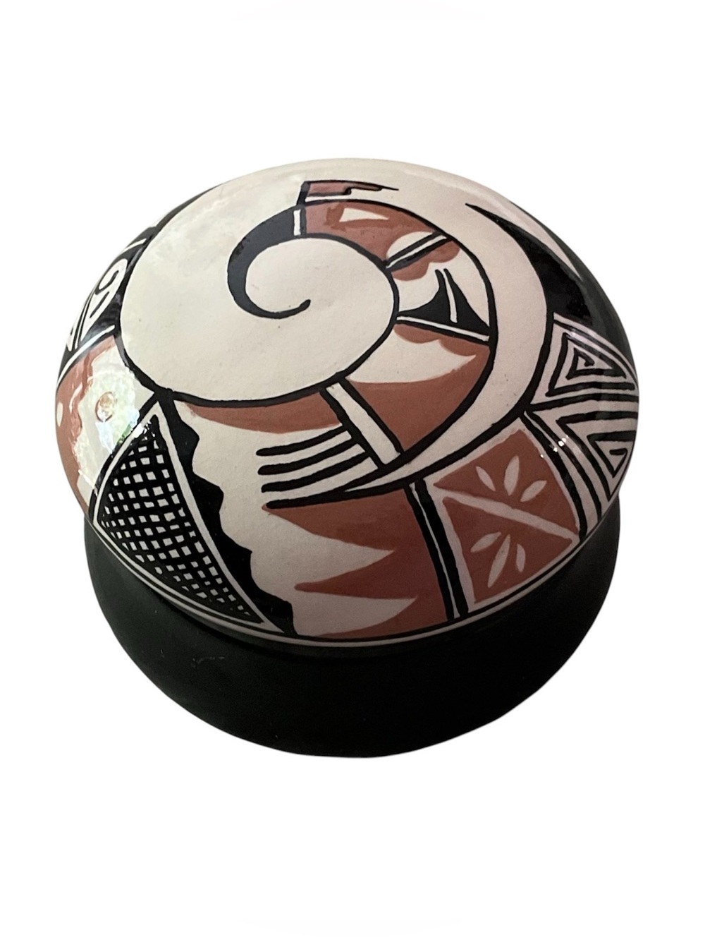 Native American Acoma, Zia or Hopi Seed Jar - Vintage 1960s